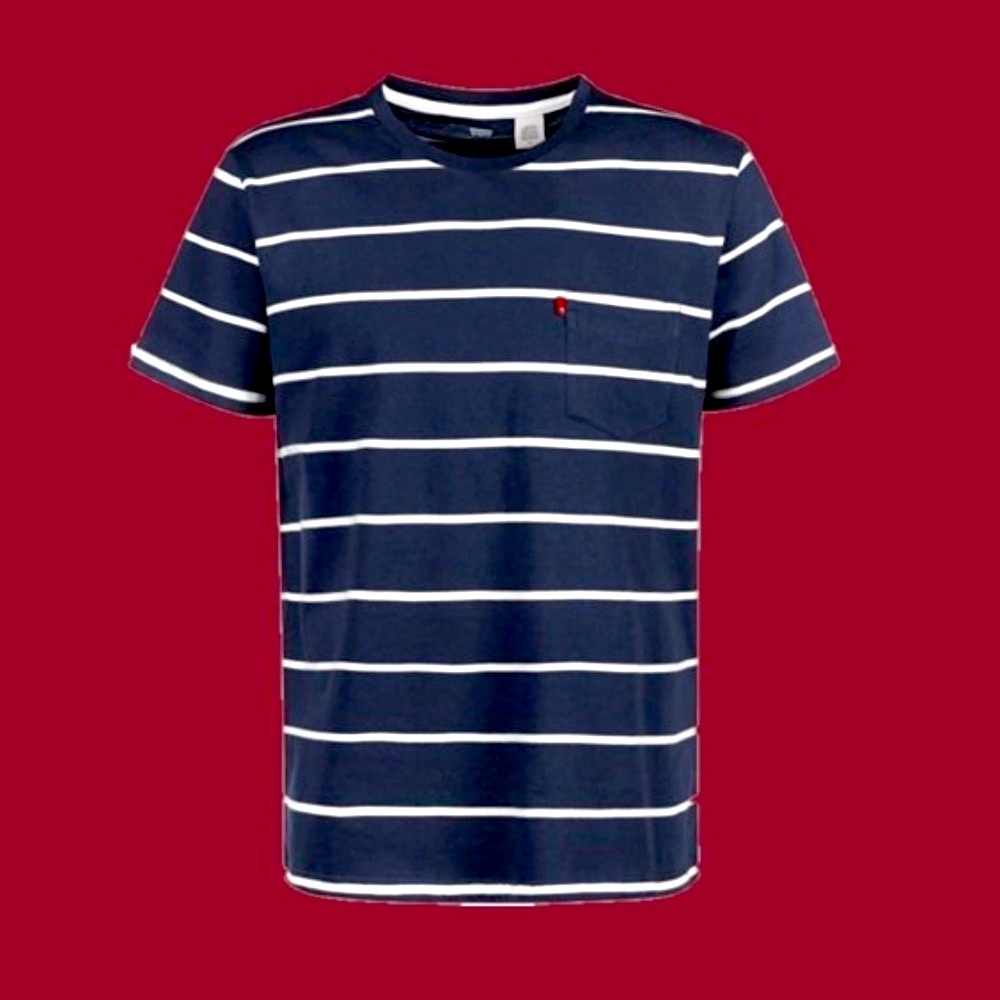 Levi's Collared Classic Golf T Shirt Navy White Stripes Big Tall